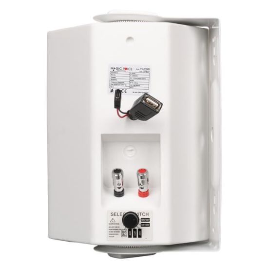 MagicVoice F-LHY4S 4" (10 CM) Hat Trafolu Duvar Tipi Sütun Hoparlör (10W RMS / 150W Peak - MP3 USB Uyumlu) - Beyaz resmi