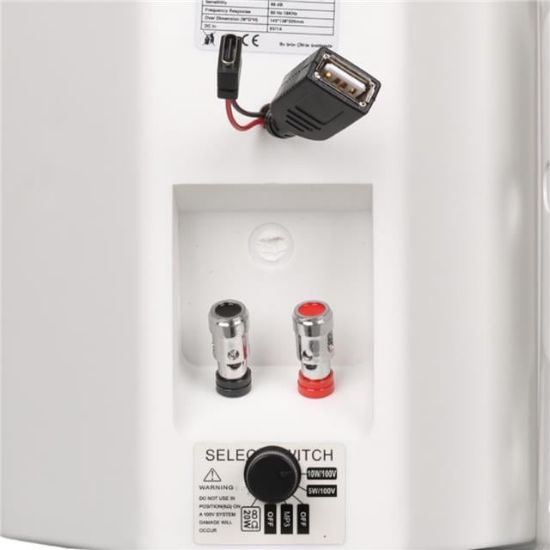 MagicVoice F-LHY4S 4" (10 CM) Hat Trafolu Duvar Tipi Sütun Hoparlör (10W RMS / 150W Peak - MP3 USB Uyumlu) - Beyaz resmi