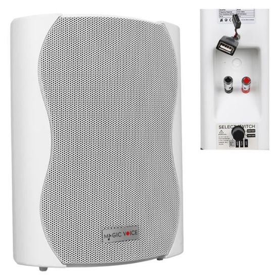 MagicVoice F-LHY5S 5.25" (13.5 CM) Hat Trafolu Duvar Tipi Sütun Hoparlör (20W RMS / 180W Peak - MP3 USB Uyumlu) - Beyaz resmi