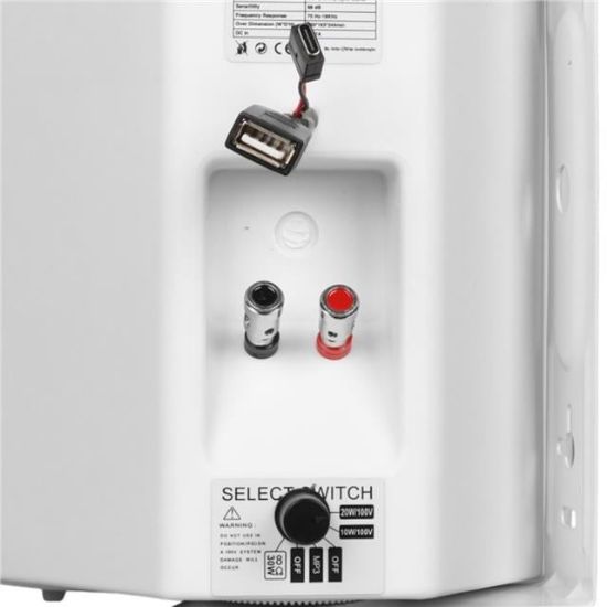 MagicVoice F-LHY5S 5.25" (13.5 CM) Hat Trafolu Duvar Tipi Sütun Hoparlör (20W RMS / 180W Peak - MP3 USB Uyumlu) - Beyaz resmi