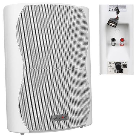 MagicVoice F-LHY6.5S 6.5" (16 CM) Hat Trafolu Duvar Tipi Sütun Hoparlör (30W RMS / 200W Peak - MP3 USB Uyumlu) - Beyaz resmi