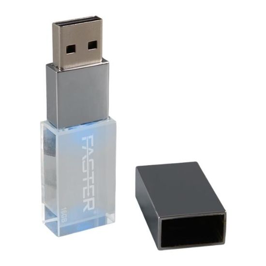 Faster 16 GB Mimi Serisi USB 3.0 Yüksek Hızlı Mavi Işıklı Metal Flash Bellek resmi