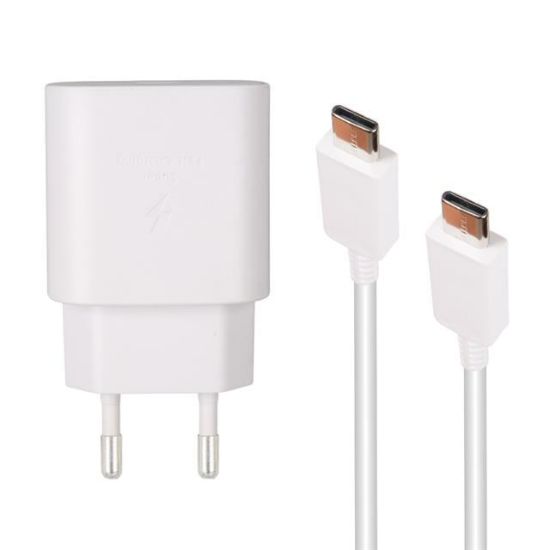 Weko WK-27878 Note10 Beyaz 25 Watt Şarj Başlık Adaptörü + Type-C To Type-C Kablo resmi