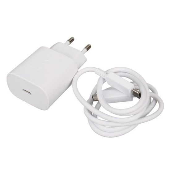 Weko WK-27878 Note10 Beyaz 25 Watt Şarj Başlık Adaptörü + Type-C To Type-C Kablo resmi