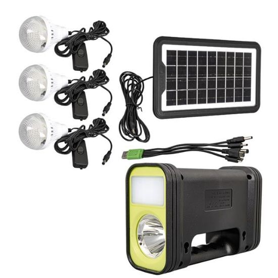 POWERMASTER GD-12 SOLAR PANELLİ 3 AMPULLÜ SET AKÜLÜ SOLAR IŞILDAK FENER resmi