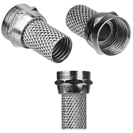 S-Link SL-F186 Geniş 18 mm * 8 RG6/U4 Erkek F Konnektör (50'li Paket) resmi