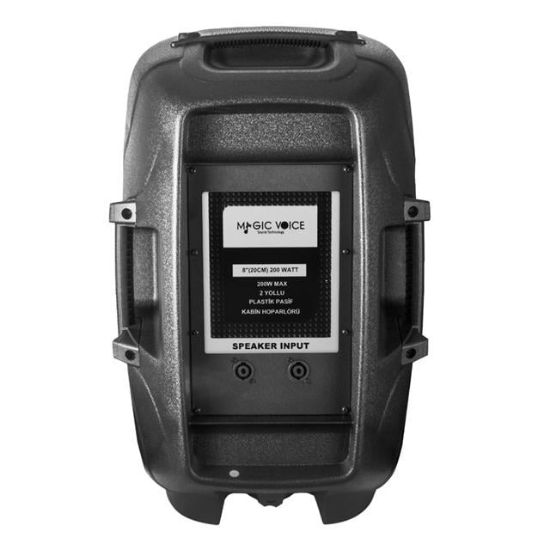 MAGICVOICE MV-3408 20 CM 200 WATT 8 PLASTİK KABİN PASİF HOPARLÖR resmi