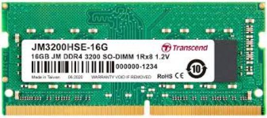 Transcend 16GB(1x16GB) 3200Mhz SODIMM CL22 DDR4 Notebook Ram (JM3200HSE-16G)  resmi