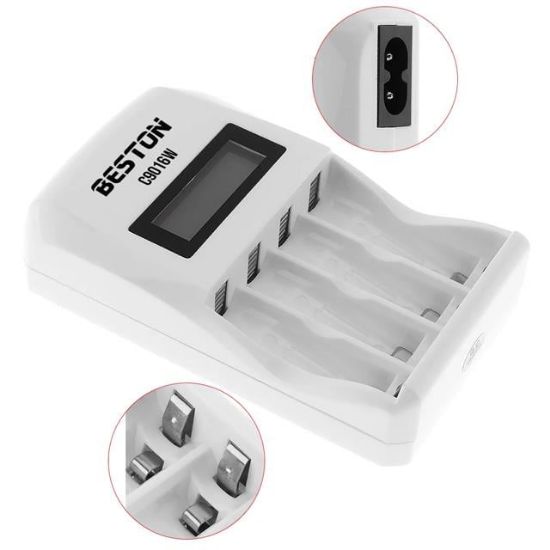 BESTON C9016W LCD EKRAN AA 1800MAH AAA 900MAH EKRANLI SÜPER HIZLI PİL ŞARJ CİHAZI resmi