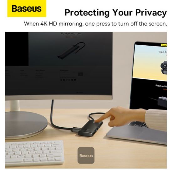 BASEUS LITE 6 IN1 TYPE-C HUB - SIYAH resmi