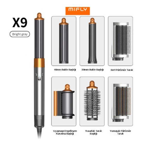 MIFLY MULTI X9 FONKSIYONLU GRI SAC SEKILLEN resmi