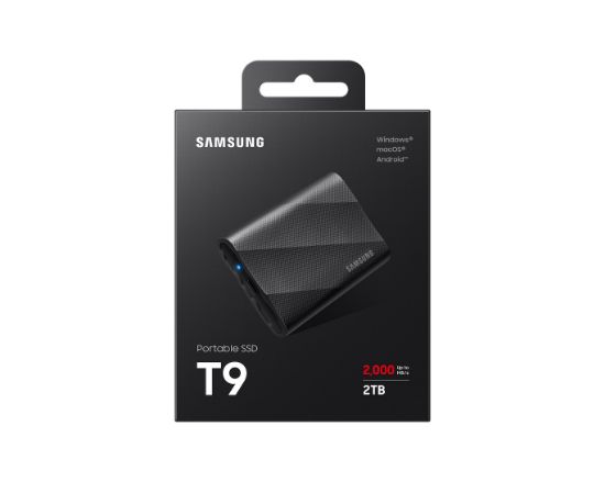 2TB SAMSUNG 2000/1950MB/s USB 3.2 GEN 2X2 TAŞINABİLİR T9 MU-PG2T0B/WW resmi