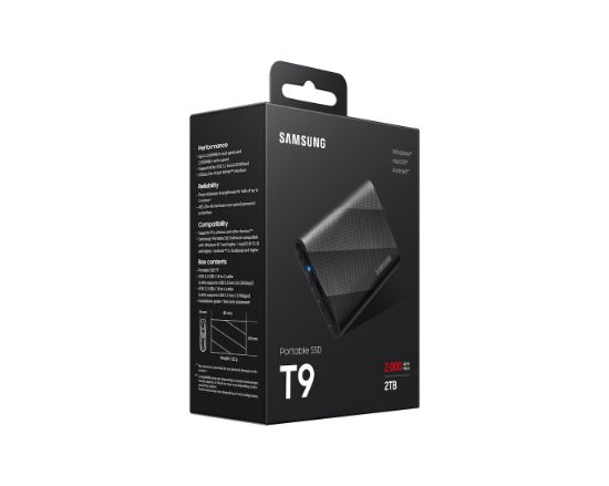 2TB SAMSUNG 2000/1950MB/s USB 3.2 GEN 2X2 TAŞINABİLİR T9 MU-PG2T0B/WW resmi