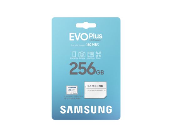 256GB SAMSUNG EVO PLUS MICROSDXC UHS-I U3 V30 A2 160MB/s MB-MC256SA/TR resmi