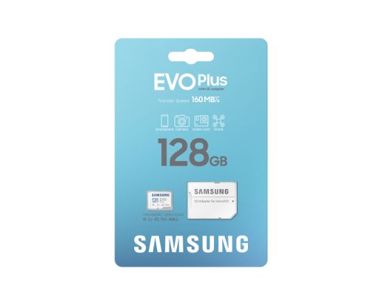 128GB SAMSUNG EVO PLUS MICROSDXC UHS-I U3 V30 A2 160MB/s MB-MC128SA/TR resmi