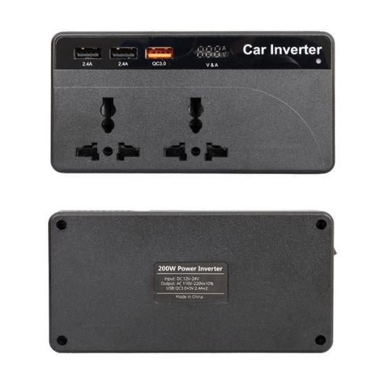 POWERMASTER CZ01/12V-24V 12-24 VOLT 200 WATT 3 USB GİRİŞLİ ARAÇ POWER INVERTER resmi