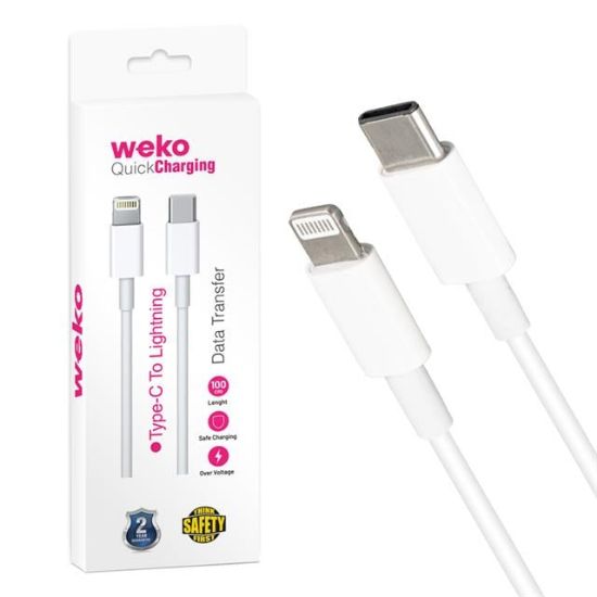WEKO WK-21445 TYPE-C TO LIGHTNING 1 METRE ŞARJ KABLOSU resmi