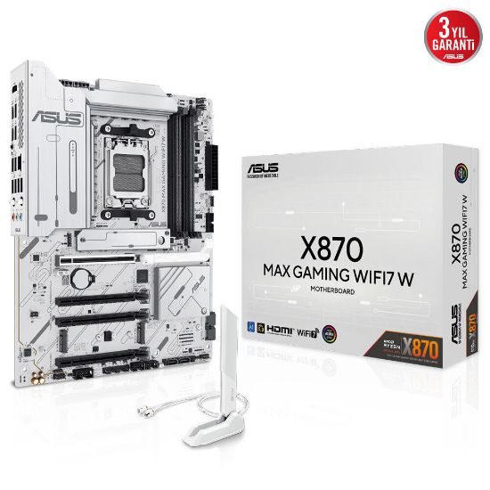 ASUS X870 MAX GAMING WIFI 7  AMD ANAKART BEYAZ resmi