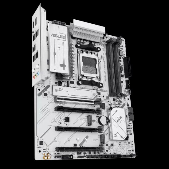 ASUS B850 MAX GAMING WIFI 7 AMD AM5 DDR5 ANAKART BEYAZ resmi