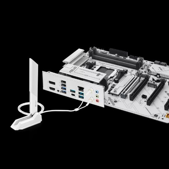 ASUS B850 MAX GAMING WIFI 7 AMD AM5 DDR5 ANAKART BEYAZ resmi