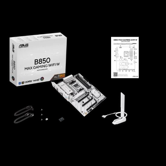 ASUS B850 MAX GAMING WIFI 7 AMD AM5 DDR5 ANAKART BEYAZ resmi