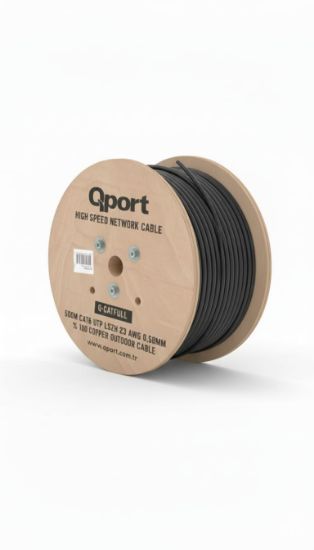 QPORT Q-CATFULL 23AWG 500 METRE CAT6 OUTDOOR SİYAH resmi