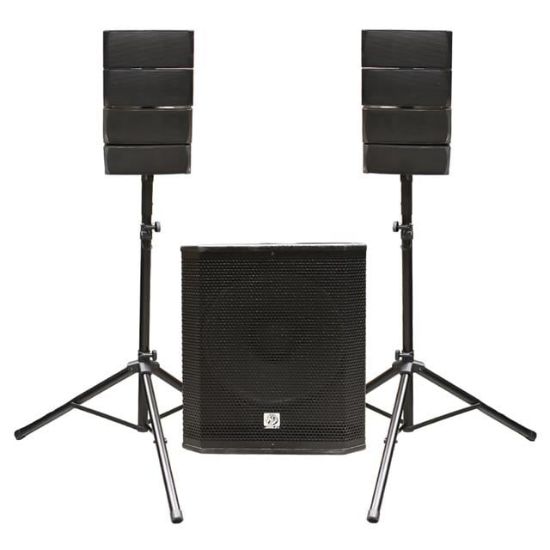 Shile PRZZ15A 500W RMS Aktif Line Array Ses Sistemi 15" Subwoofer 8x4" Uydu Hoparlör Takımı, Bluetooth/MP3/SD/FM/TWS Radyo Full Set resmi