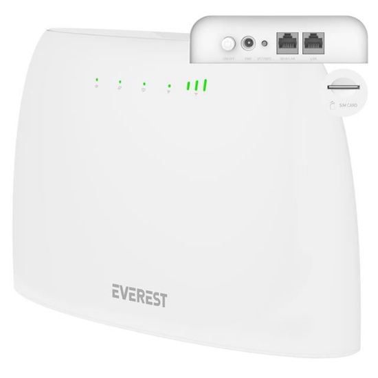 Everest EWR-4G03 4G LTE Wi-Fi Router SIM Kart Girişli 300 Mbps 2.4GHz WAN/LAN Portlu Kablosuz Yönlendirici resmi