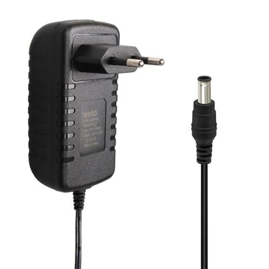 Weko 12 Volt - 2.5 Amper 5.5*2.5 Uçlu Yerli Üretim Plastik Kasa Priz Tipi Adaptör resmi
