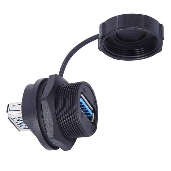 PowerMaster IC-265W USB 3.0 Şase Pano Tipi Su Geçirmez Konnektör (Çift Taraflı Dişi) resmi