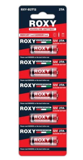 Roxy RXY-B2712 12V 27A İnce Seri Alkalin Pil - 5'li Paket  resmi