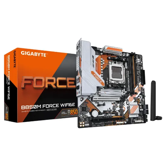 GIGABYTE B850M FORCE WIFI6E DDR5 M.2 HDMI DP MATX AM5 resmi