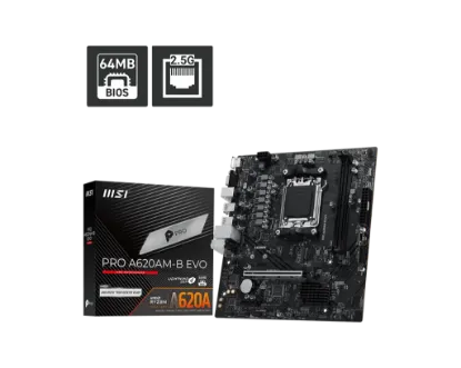 MSI PRO A620AM-B EVO AM5 DDR5 6800(OC) ANAKART resmi