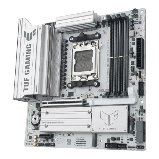 ASUS TUF GAMING B850M-PLUS WIFI 7 AMD ANAKART BEYAZ resmi