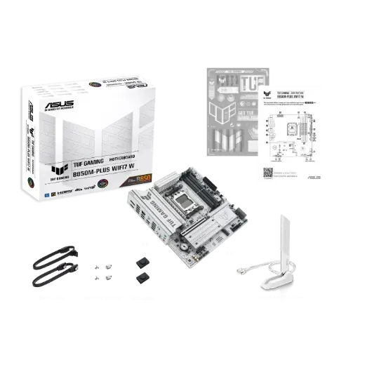 ASUS TUF GAMING B850M-PLUS WIFI 7 AMD ANAKART BEYAZ resmi