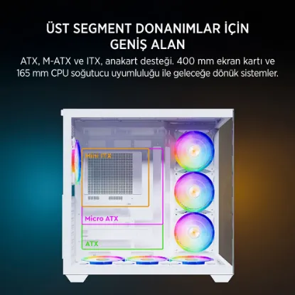 JAMES DONKEY STARK S801 7X ARGB 650W GAMING CASE WHITE resmi