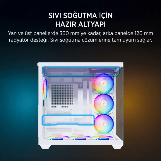 JAMES DONKEY STARK S801 7X ARGB 650W GAMING CASE WHITE resmi