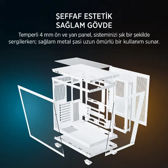 JAMES DONKEY STARK S801 7X ARGB 650W GAMING CASE WHITE resmi