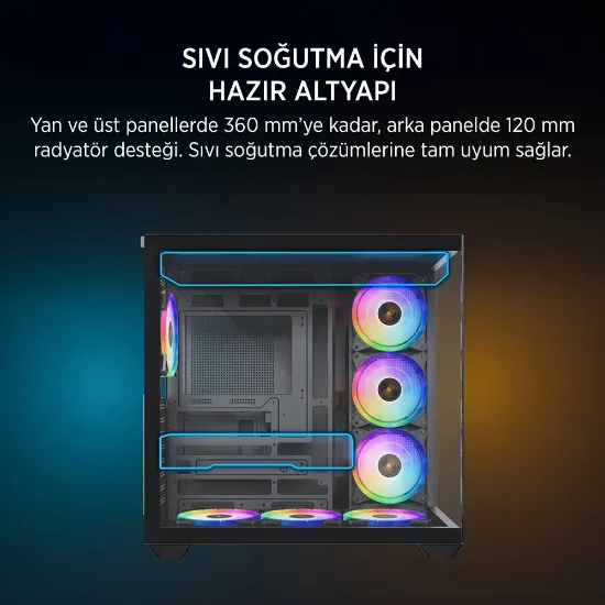 JAMES DONKEY STARK S801 7X ARGB 650W GAMING CASE BLACK resmi