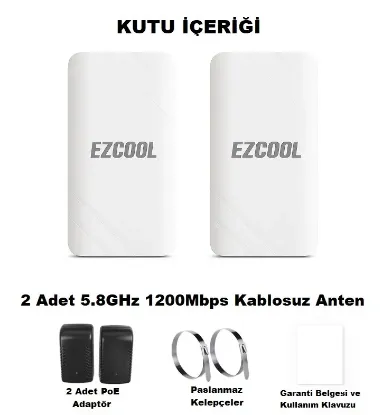 EZCOOL EZ-W580AN DIŞ ORTAM (5.8GHz 1200Mbps 1KM) ACCESS POİNT resmi