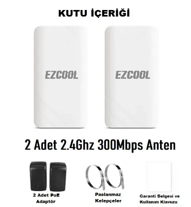 EZCOOL EZ-W240AN DIŞ ORTAM (2.4GHz 300Mbps 1KM) ACCESS POİNT resmi