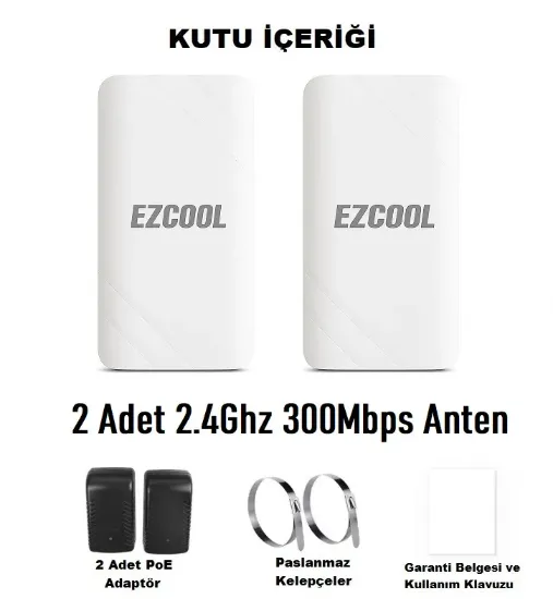 EZCOOL EZ-W240AN DIŞ ORTAM (2.4GHz 300Mbps 1KM) ACCESS POİNT resmi