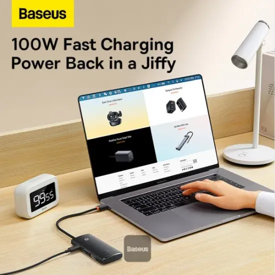 BASEUS LITE 6 IN1 TYPE-C HUB - SIYAH resmi