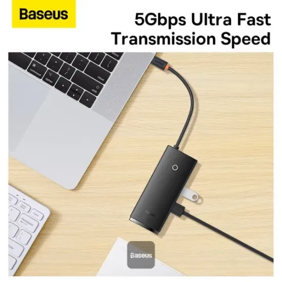 BASEUS LITE 6 IN1 TYPE-C HUB - SIYAH resmi