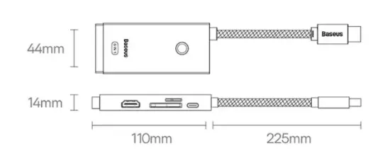 BASEUS LITE 6 IN1 TYPE-C HUB - SIYAH resmi