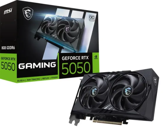 MSI GEFORCE RTX 5050 8G GAMING OC GDDR6 128B DX12 PCIE 5.0 X16 (3XDP 1XHDMI) resmi