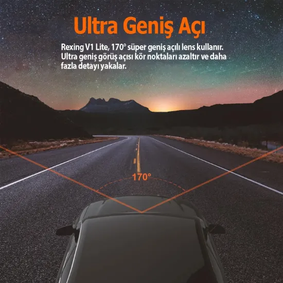 REXING V1 LITE 2K WIFI ARAC KAMERASI + 32GB SD KAR resmi