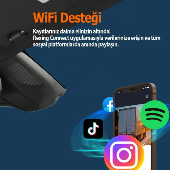REXING V1 LITE 2K WIFI ARAC KAMERASI + 32GB SD KAR resmi