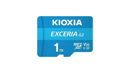 1TB KIOXIA EXCERIA G2 MICRO SDXC U3 V30 4K 100 MB/s LMEX2L001TG2 resmi