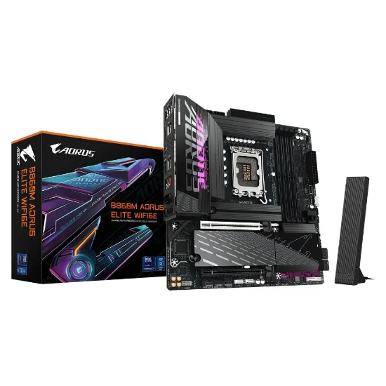 GIGABYTE B860M AORUS ELITE WIFI6E LGA1851 DDR5 9200MHz ANAKART resmi